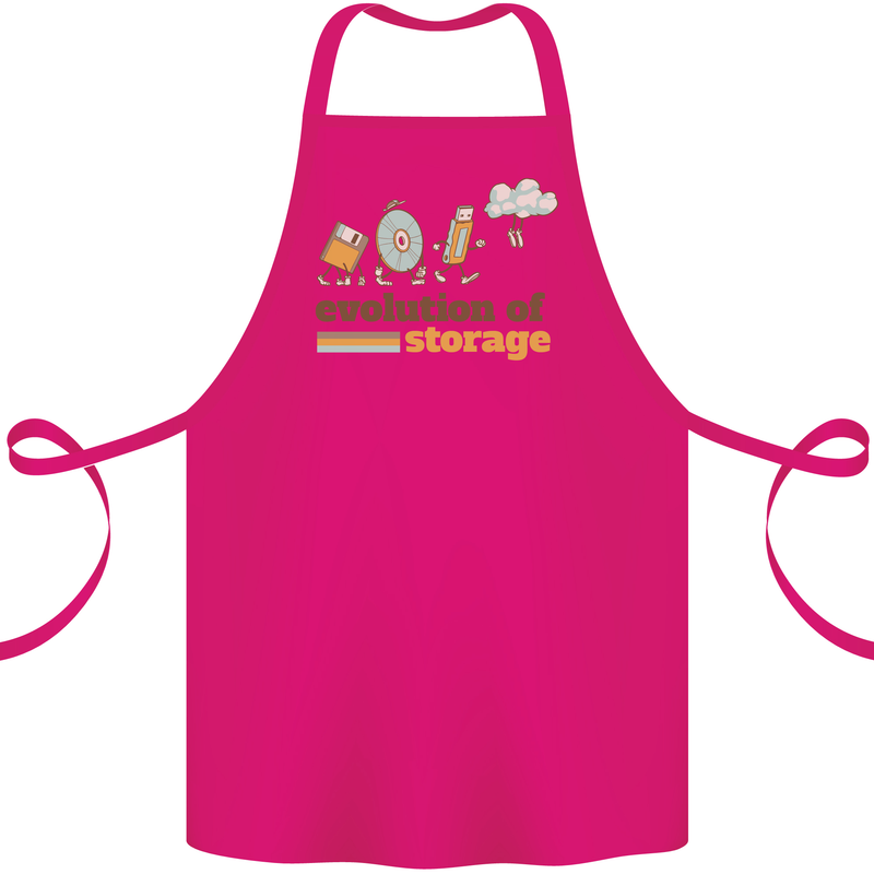 Storage Evolution Retro HD Drive USB Stick CD Cotton Apron 100% Organic Pink