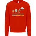 Storage Evolution Retro HD Drive USB Stick CD Kids Sweatshirt Jumper Bright Red