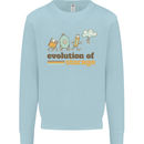 Storage Evolution Retro HD Drive USB Stick CD Kids Sweatshirt Jumper Light Blue