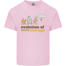 Storage Evolution Retro HD Drive USB Stick CD Kids T-Shirt Childrens Light Pink