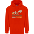 Storage Evolution Retro HD Drive USB Stick CD Mens 80% Cotton Hoodie Bright Red