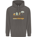 Storage Evolution Retro HD Drive USB Stick CD Mens 80% Cotton Hoodie Charcoal