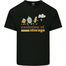 Storage Evolution Retro HD Drive USB Stick CD Mens Cotton T-Shirt Tee Top Black