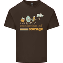 Storage Evolution Retro HD Drive USB Stick CD Mens Cotton T-Shirt Tee Top Dark Chocolate