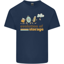 Storage Evolution Retro HD Drive USB Stick CD Mens Cotton T-Shirt Tee Top Navy Blue