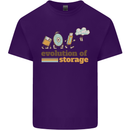 Storage Evolution Retro HD Drive USB Stick CD Mens Cotton T-Shirt Tee Top Purple