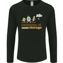 Storage Evolution Retro HD Drive USB Stick CD Mens Long Sleeve T-Shirt Black