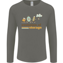Storage Evolution Retro HD Drive USB Stick CD Mens Long Sleeve T-Shirt Charcoal