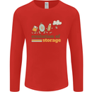 Storage Evolution Retro HD Drive USB Stick CD Mens Long Sleeve T-Shirt Red