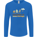 Storage Evolution Retro HD Drive USB Stick CD Mens Long Sleeve T-Shirt Royal Blue
