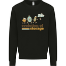 Storage Evolution Retro HD Drive USB Stick CD Mens Sweatshirt Jumper Black