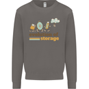 Storage Evolution Retro HD Drive USB Stick CD Mens Sweatshirt Jumper Charcoal