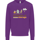 Storage Evolution Retro HD Drive USB Stick CD Mens Sweatshirt Jumper Purple