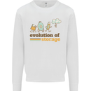 Storage Evolution Retro HD Drive USB Stick CD Mens Sweatshirt Jumper White