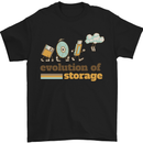 Storage Evolution Retro HD Drive USB Stick CD Mens T-Shirt 100% Cotton Black