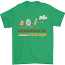 Storage Evolution Retro HD Drive USB Stick CD Mens T-Shirt 100% Cotton Irish Green