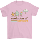 Storage Evolution Retro HD Drive USB Stick CD Mens T-Shirt 100% Cotton Light Pink
