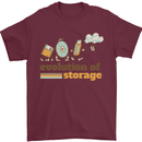 Storage Evolution Retro HD Drive USB Stick CD Mens T-Shirt 100% Cotton Maroon