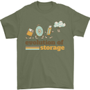 Storage Evolution Retro HD Drive USB Stick CD Mens T-Shirt 100% Cotton Military Green