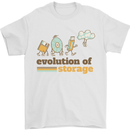 Storage Evolution Retro HD Drive USB Stick CD Mens T-Shirt 100% Cotton White