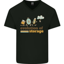 Storage Evolution Retro HD Drive USB Stick CD Mens V-Neck Cotton T-Shirt Black