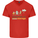 Storage Evolution Retro HD Drive USB Stick CD Mens V-Neck Cotton T-Shirt Red