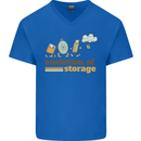 Storage Evolution Retro HD Drive USB Stick CD Mens V-Neck Cotton T-Shirt Royal Blue