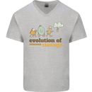 Storage Evolution Retro HD Drive USB Stick CD Mens V-Neck Cotton T-Shirt Sports Grey