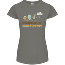 Storage Evolution Retro HD Drive USB Stick CD Womens Petite Cut T-Shirt Charcoal