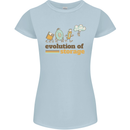 Storage Evolution Retro HD Drive USB Stick CD Womens Petite Cut T-Shirt Light Blue