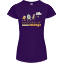 Storage Evolution Retro HD Drive USB Stick CD Womens Petite Cut T-Shirt Purple