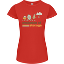 Storage Evolution Retro HD Drive USB Stick CD Womens Petite Cut T-Shirt Red