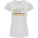 Storage Evolution Retro HD Drive USB Stick CD Womens Petite Cut T-Shirt White