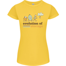 Storage Evolution Retro HD Drive USB Stick CD Womens Petite Cut T-Shirt Yellow