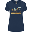 Storage Evolution Retro HD Drive USB Stick CD Womens Wider Cut T-Shirt Navy Blue