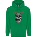 Straight Edge Skull Biker Motorcycle Childrens Kids Hoodie Irish Green