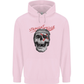 Straight Edge Skull Biker Motorcycle Childrens Kids Hoodie Light Pink
