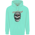 Straight Edge Skull Biker Motorcycle Childrens Kids Hoodie Peppermint