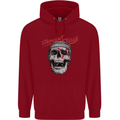 Straight Edge Skull Biker Motorcycle Childrens Kids Hoodie Red