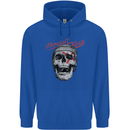 Straight Edge Skull Biker Motorcycle Childrens Kids Hoodie Royal Blue