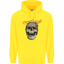 Straight Edge Skull Biker Motorcycle Childrens Kids Hoodie Yellow