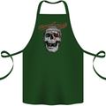 Straight Edge Skull Biker Motorcycle Cotton Apron 100% Organic Forest Green