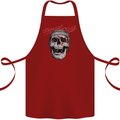 Straight Edge Skull Biker Motorcycle Cotton Apron 100% Organic Maroon