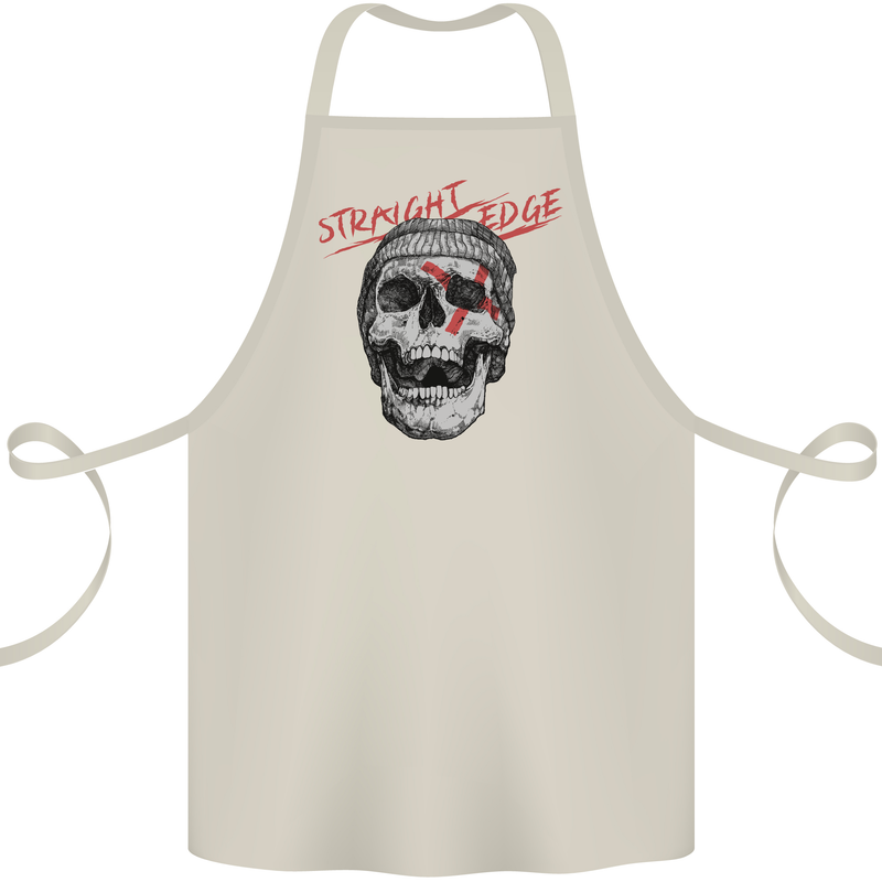 Straight Edge Skull Biker Motorcycle Cotton Apron 100% Organic Natural