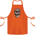 Straight Edge Skull Biker Motorcycle Cotton Apron 100% Organic Orange