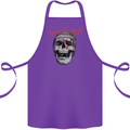Straight Edge Skull Biker Motorcycle Cotton Apron 100% Organic Purple