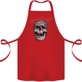 Straight Edge Skull Biker Motorcycle Cotton Apron 100% Organic Red