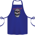 Straight Edge Skull Biker Motorcycle Cotton Apron 100% Organic Royal Blue