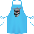 Straight Edge Skull Biker Motorcycle Cotton Apron 100% Organic Turquoise