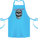 Straight Edge Skull Biker Motorcycle Cotton Apron 100% Organic Turquoise